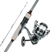 VEVOR Rod and Fishing Reel Combo, IM6 Fiberglass & Carbon Fiber Spinning Rod and Reel Combo, Bass Fishing Pole with 6.5 ft Two-Piece Rods, 6+1 Ball Bearings, Stainless Steel Guides with Ceramic Rings