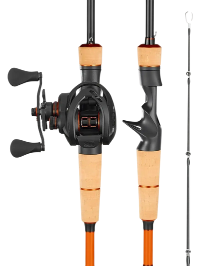 Vevor Rod and Reel Combo IM7 Carbon Fiber Baitcasting Bass Fishing Pole New
