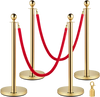 VEVOR Crowd Control Stanchion, Set of 4 Pieces Stanchion Set, Stanchion Set with 5 ft/1.5 m Red Velvet Rope, Crowd Control Barrier