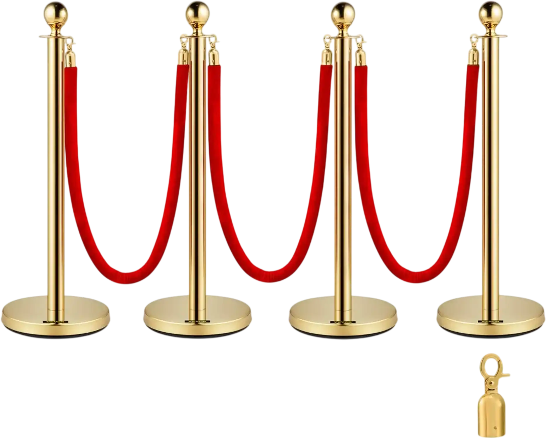 Vevor Crowd Control Stanchions Gold 4-Piece 38