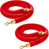 VEVOR 2 Pcs Red Velvet Stanchion Ropes, 5 ft Crowd Control Stanchion Red Velvet Ropes with Gold Hooks, Post Queue Barrier Carpet Rope for Carpet Events Movie Theaters Grand Openings Hotels Party