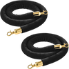 VEVOR 2 Pcs Black Velvet Stanchion Ropes, 5 ft Crowd Control Stanchion Black Velvet Ropes with Gold Hooks, Post Queue Barrier Carpet Rope for Carpet Events Movie Theaters Grand Openings Hotels Party
