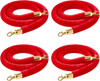 VEVOR 4 Pcs Red Velvet Stanchion Ropes, 5 ft Crowd Control Stanchion Red Velvet Ropes with Gold Hooks, Post Queue Barrier Carpet Rope for Carpet Events Movie Theaters Grand Openings Hotels Party