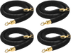 VEVOR 4 Pcs Black Velvet Stanchion Ropes, 5 ft Crowd Control Stanchion Black Velvet Ropes with Gold Hooks, Post Queue Barrier Carpet Rope for Carpet Events Movie Theaters Grand Openings Hotels Party