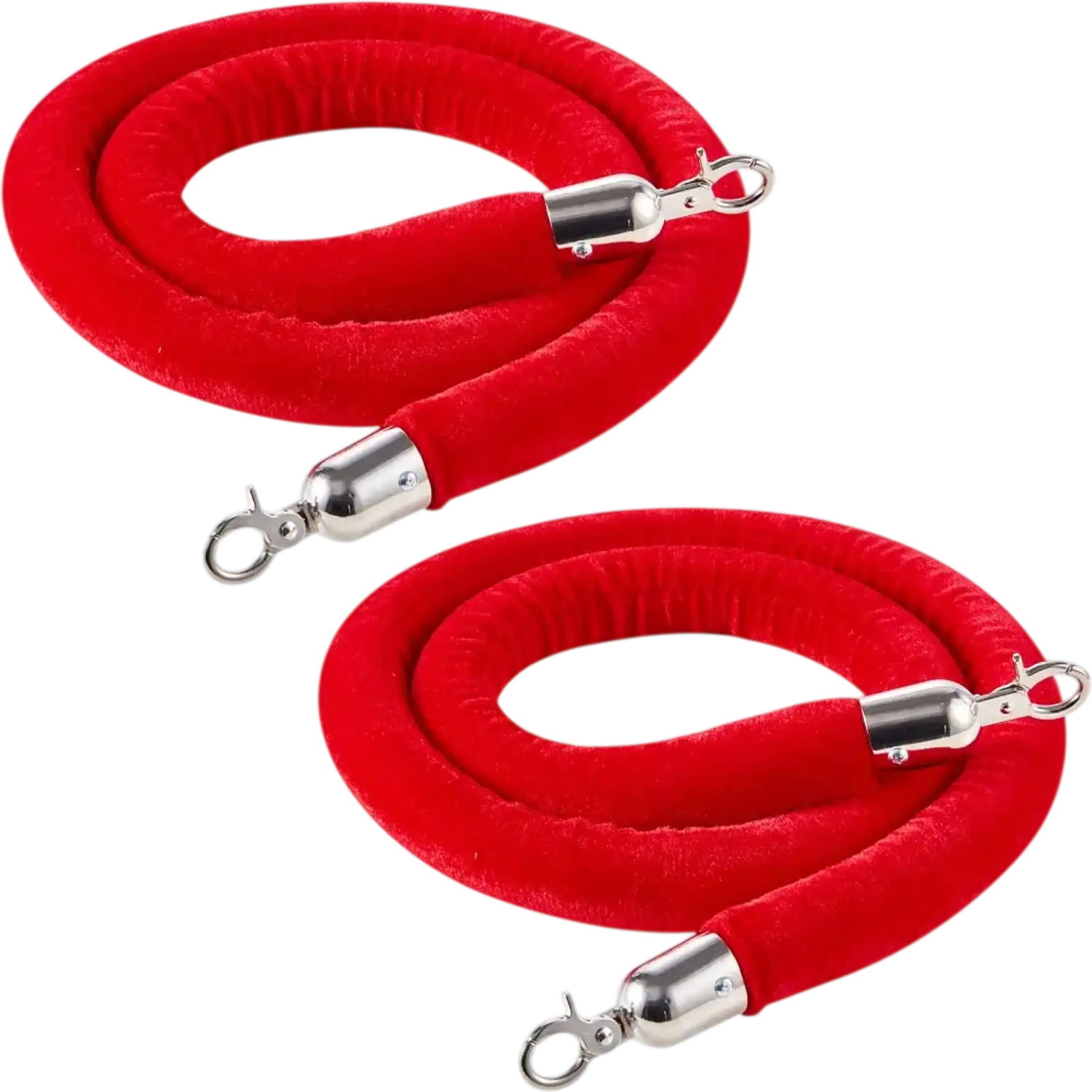 Vevor Stanchion Ropes Red Velvet Crowd Control Barrier 2 Pcs 5' New