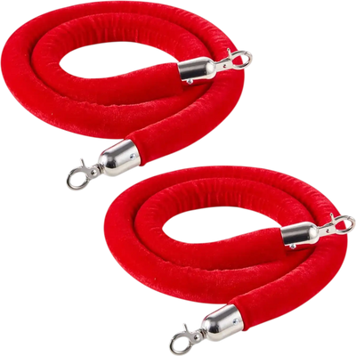 Vevor Stanchion Ropes Red Velvet Crowd Control Barrier 2 Pcs 5' New