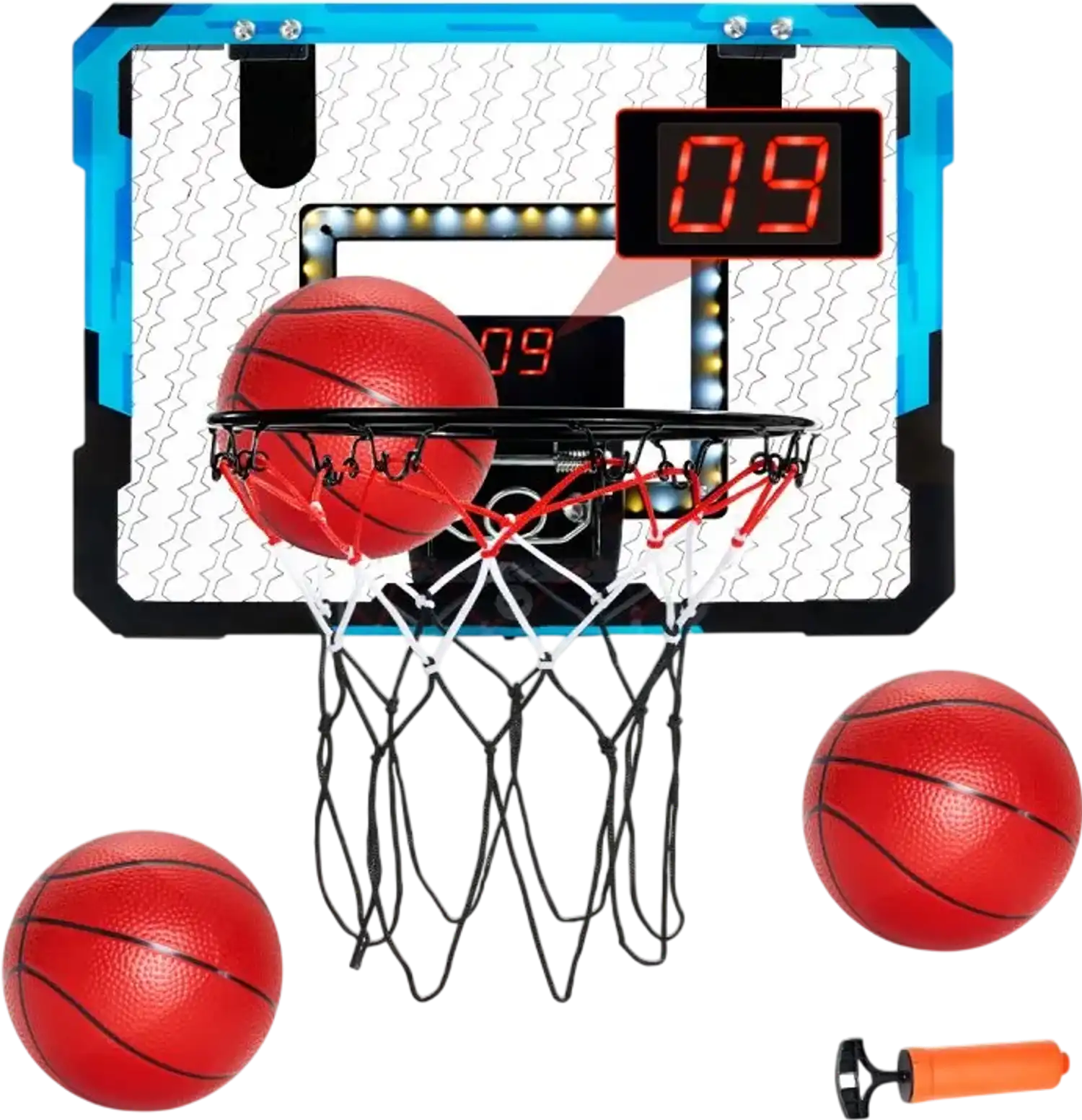 Vevor Basketball Hoop Kids LED Lights Electronic Scoreboard Indoor Over-the-Door New