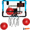 VEVOR Kids Basketball Hoop, Mini Basketball Goal with Electronic Scoreboard, Over The Door Basketball Hoop with Scoring & Music Accompaniment Functions, LED Light, Indoor Basketball Hoop for Kids 3+