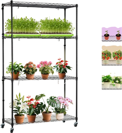 Vevor Plant Stand 4-Tier Indoor Grow Light Shelf 59