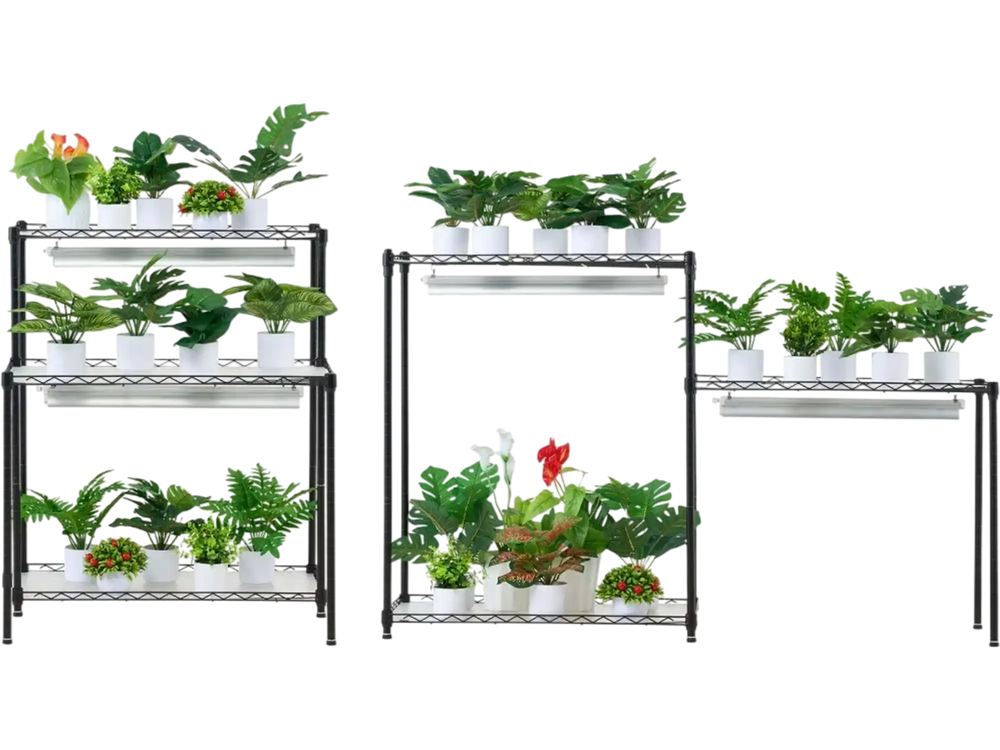 VEVOR DIY Plant Stand with Grow Light, 6-Tier Large Tall Plant Shelf with 192W 5000K Full Spectrum Grow Lights, Indoor Grow Light Shelf with Wheels for Seed Starting 29.5" L x 13.8" W x 70.9" H