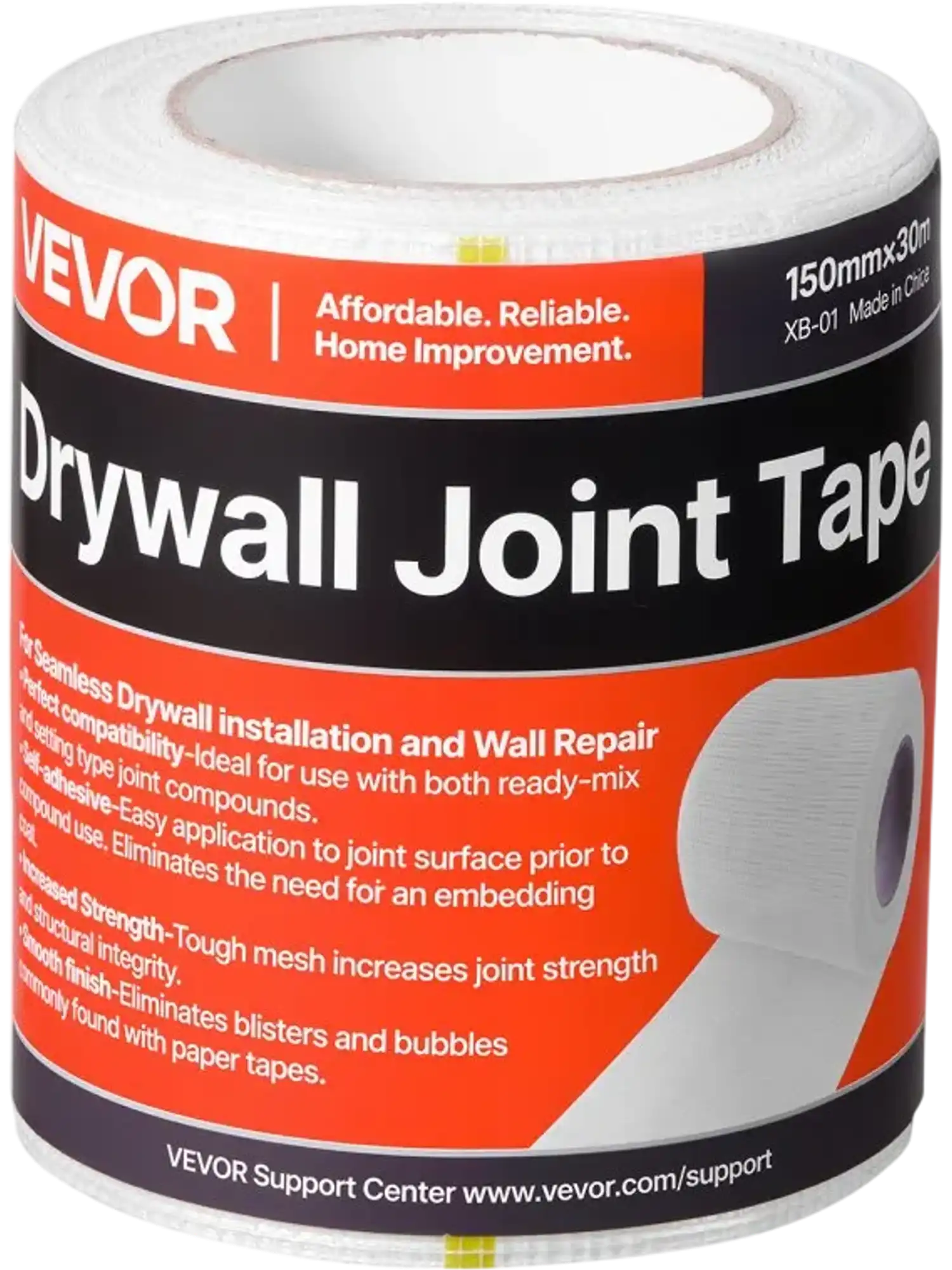 Vevor Drywall Mesh Tape Self-Adhesive Fiberglass 12 Rolls 5.91