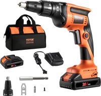 VEVOR Drywall Screw Gun, 20V Max Drywall Screwgun, 4200RPM Brushless Cordless Drywall Gun Kit with 2 Battery Packs, Charger, Belt Clip, and Tool Bag, Forward and Reverse Adjustable, Built-in LED Light