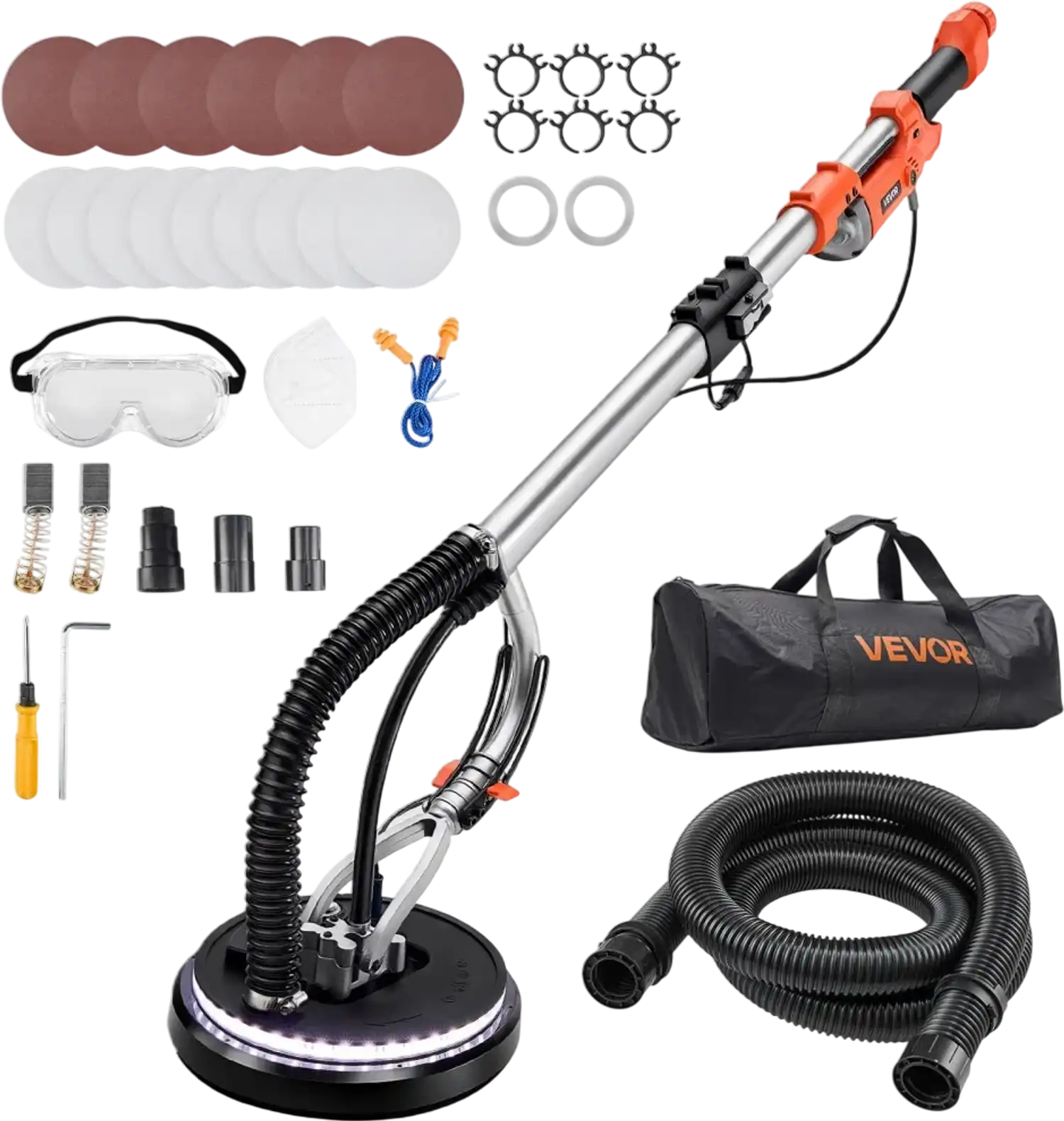Vevor Drywall Sander Popcorn Ceiling Removal Tool with LED Light & Extendable Handle New