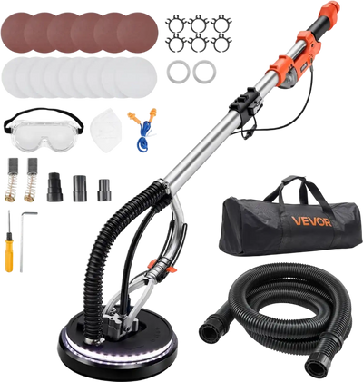 Vevor Drywall Sander Popcorn Ceiling Removal Tool with LED Light & Extendable Handle New