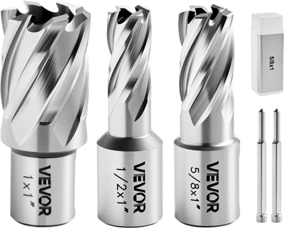 VEVOR Annular Cutter Set, 5 pcs Weldon Shank Mag Drill Bits Kit, 1