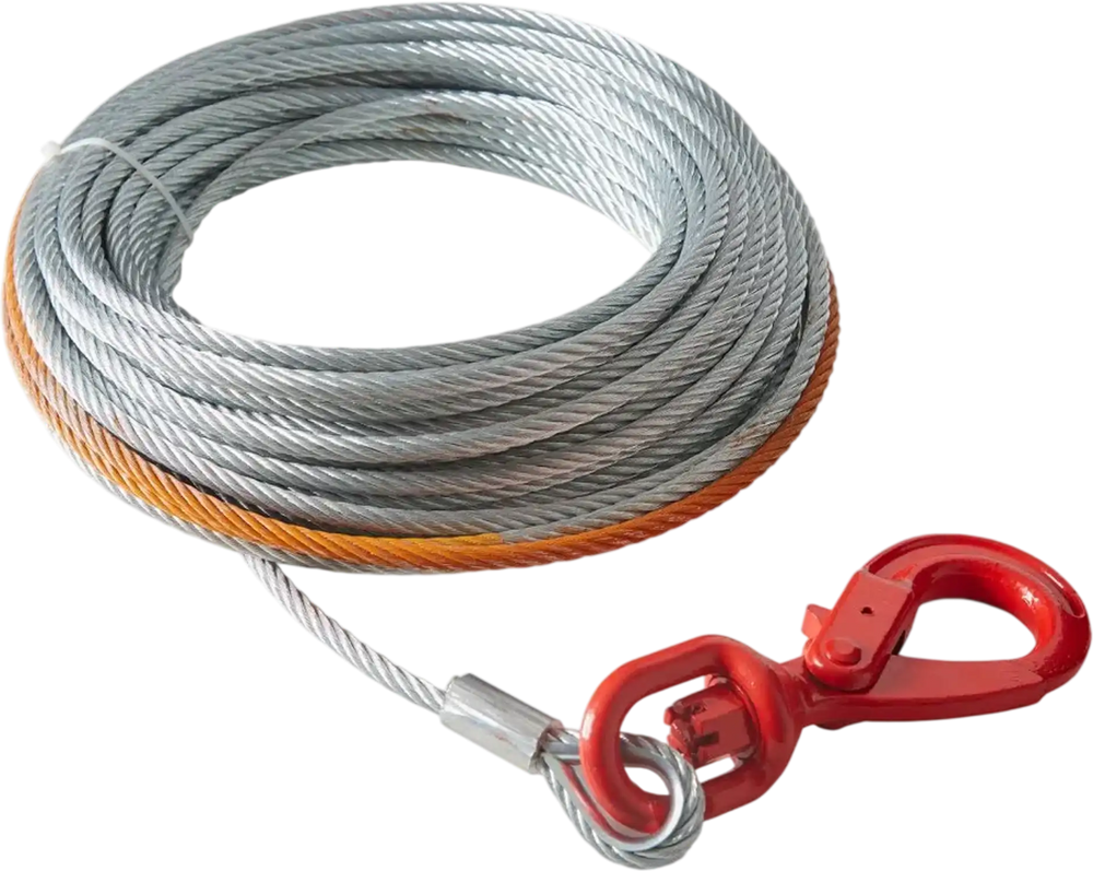 VEVOR Galvanized Steel Winch Cable, 3/8 Inch x 100 Feet 15,200 lbs Breaking Strength, Wire Winch Rope with Swivel Hook, Towing Cable Heavy Duty, Universal Fit for SUV, Large Off-Road Vehicle, Truck