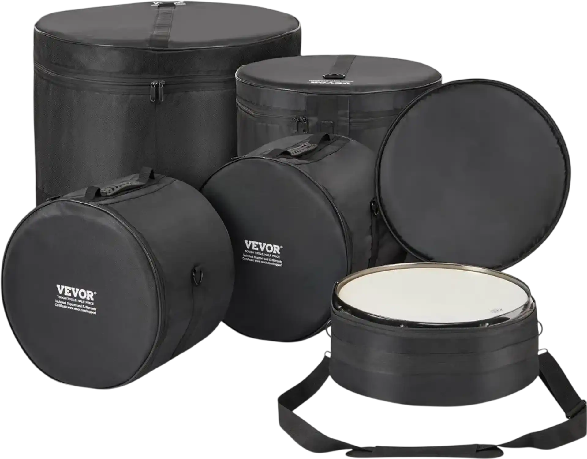 Vevor Drum Bag Set 5-Piece Padded Oxford Cases New