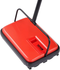 VEVOR Carpet Sweeper Manual, Floor Sweeper with 300 ml Dustbin Capacity Easy to Empty, 6.7 inch Cleaning Width for Home Office Carpets Pet Hair Dust, Red