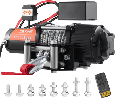 Vevor Electric Winch 12V 4500 lbs Steel Rope ATV UTV Winch New
