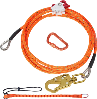 Vevor Wire Rope Steel Core Flipline Tree Climbing Safety Lanyard 12' New