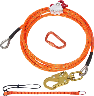 Vevor Wire Rope Steel Core Flipline Arborist Safety Lanyard 16' New