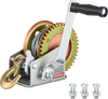 VEVOR Boat Winch, 1600 lbs Hand Winch, Heavy Duty Manual Rope Crank with 32.8ft Steel Wire, Portable Two-Way Ratchet, Anti-Slip Handle, Easy Installation Gear for Boat Trailer ATV Towing