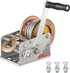 VEVOR Boat Winch, 3500 lbs Hand Winch, Heavy Duty Manual Rope Crank with 32.8ft Steel Wire, Portable Two-Way Ratchet, 2 Speed Switchable, Anti-Slip Handle Gear for Boat Trailer ATV Towing