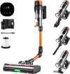 VEVOR Cordless Vacuum Cleaner 600W 50kPA Cordless Stick Vacuum Cleaner, For Home Hard Floor Carpet Pet Hair, 50-Min Runtime, Rechargeable, Lightweight Handheld, with LED Display, 4 Brush Heads