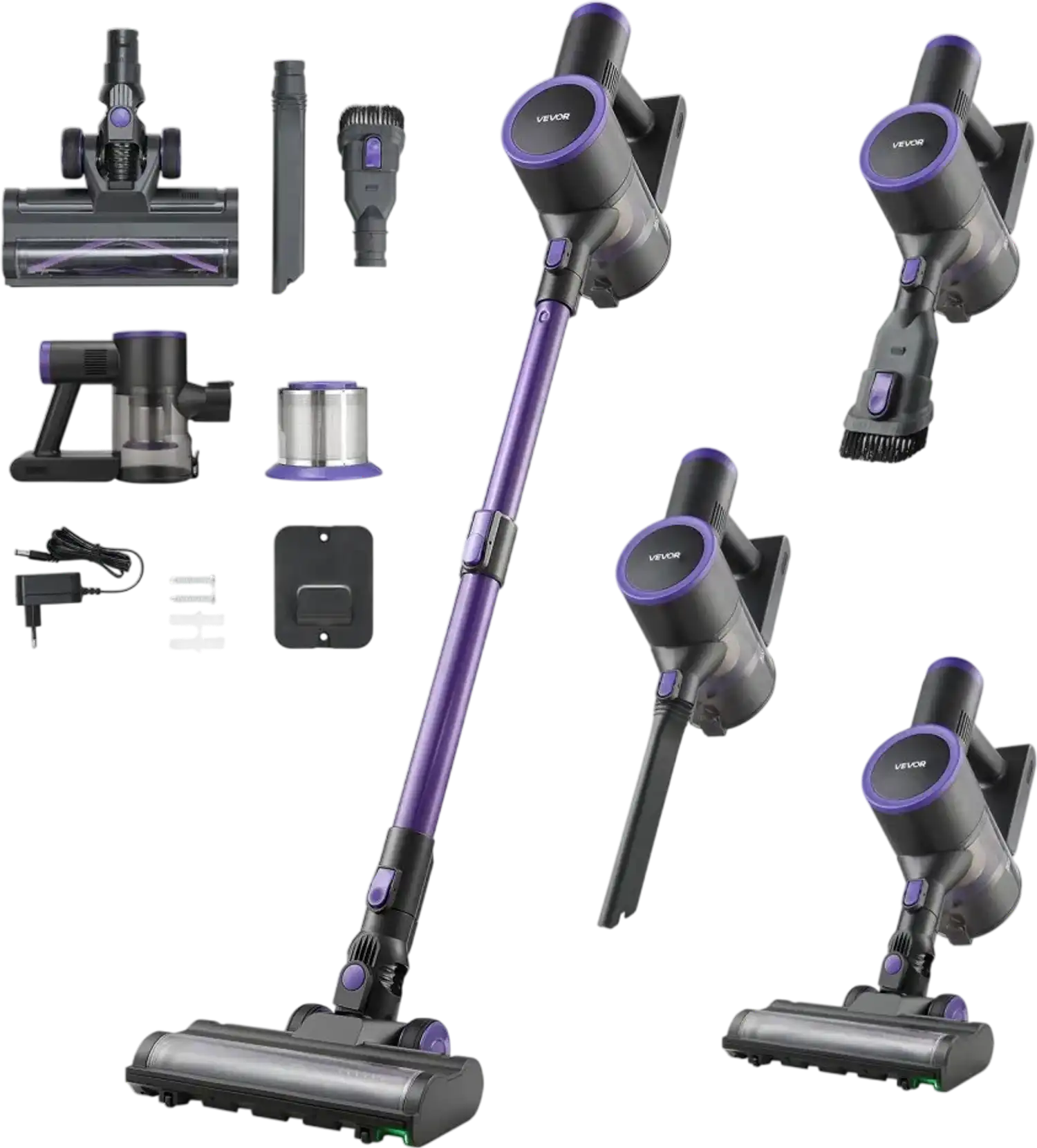 Vevor Vacuum Cleaner Cordless Stick Vacuum 25 kPa Max Suction for Pet Hair Carpet Hardwood New