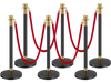 VEVOR Stanchions and Velvet Ropes, 6 Pcs Crowd Control Barriers with 4 Red Velvet Ropes, Stainless Steel Stanchion Post Queue with Sand Injection Hollow Base for Theater, Wedding, Party Supplies