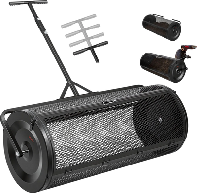 Vevor Compost Spreader 44 in. Wide Roller 7.2 Cu. Ft. with Push/Tow Handle New