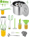 VEVOR Canning Supplies Starter Kit, 11 Pieces Stainless Steel Water Bath Canning Kit for Beginners, Canning Tools Set: Pot, Rack, Lid, Ladle, Funnel, Tongs, Jar Lifter, Wrench, Measuring Cup