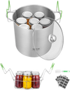 VEVOR 21 QT Canning Pot with Rack and Lid, Stainless Steel Waterbath Canner with Dual Handle and Glass Lid, Compatible with All Cooktops: Induction, Gas, Electric, Glass, Ceramic, Halogen