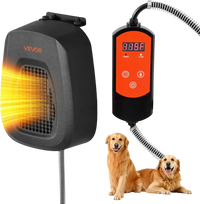VEVOR Dog House Heater, 800W Pet Heater House with Overheat Protection, Adjustable Temperature & 24H Timer, Portable Electric Warmer with Anti-Bite Metal Material, Lightweight Chicken Coops Heated