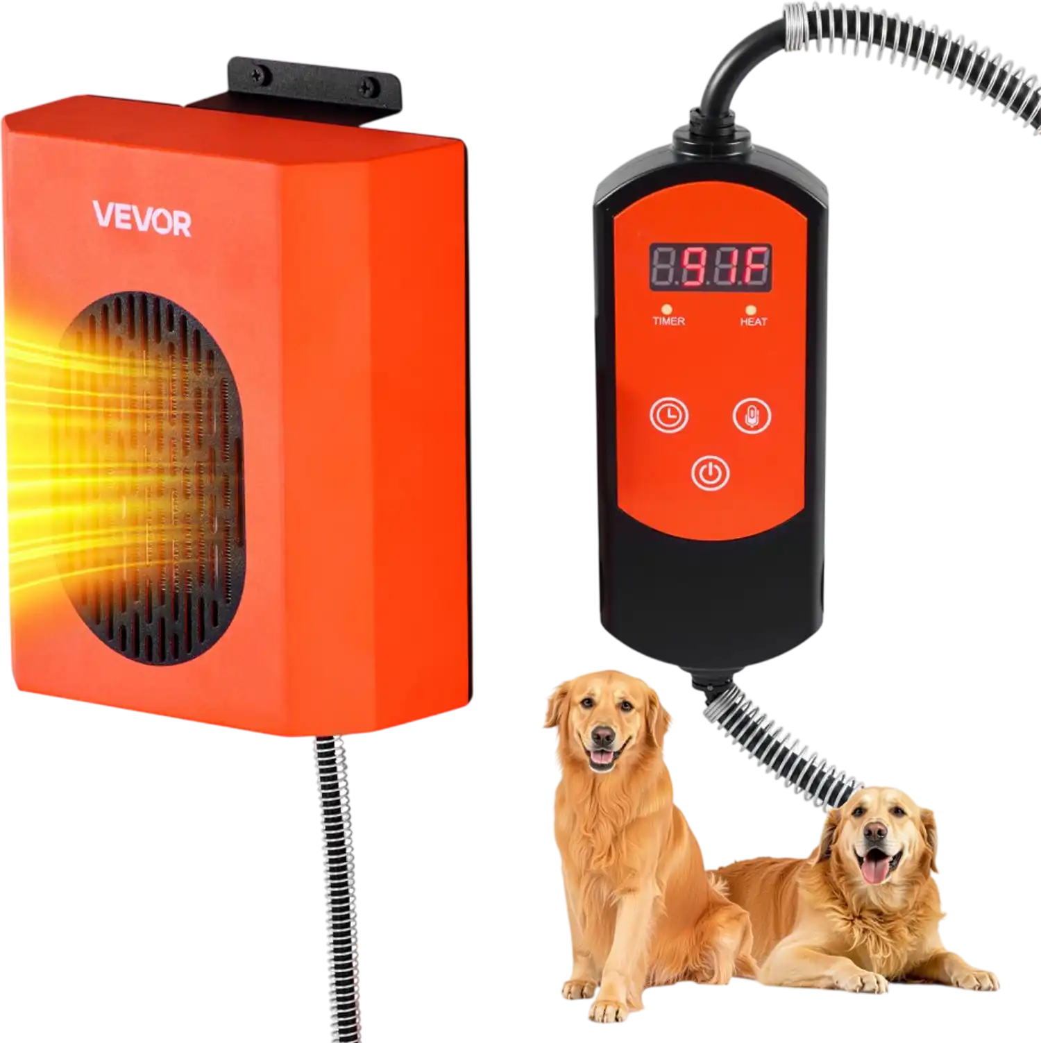 Vevor Dog House Heater 800W Portable Pet Warmer with Adjustable Temperature & 24H Timer New