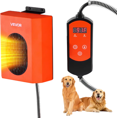 VEVOR Dog House Heater, 800W Pet Heater House with Overheat Protection, Adjustable Temperature & 24H Timer, Portable Electric Warmer with Anti-Bite Cord, Lightweight Chicken Coops Heated for Pets
