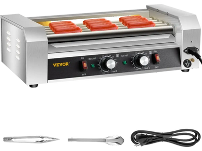 Vevor Hot Dog Roller 12 Hot Dog Capacity 5 Rollers 750W Stainless Steel Cooker New