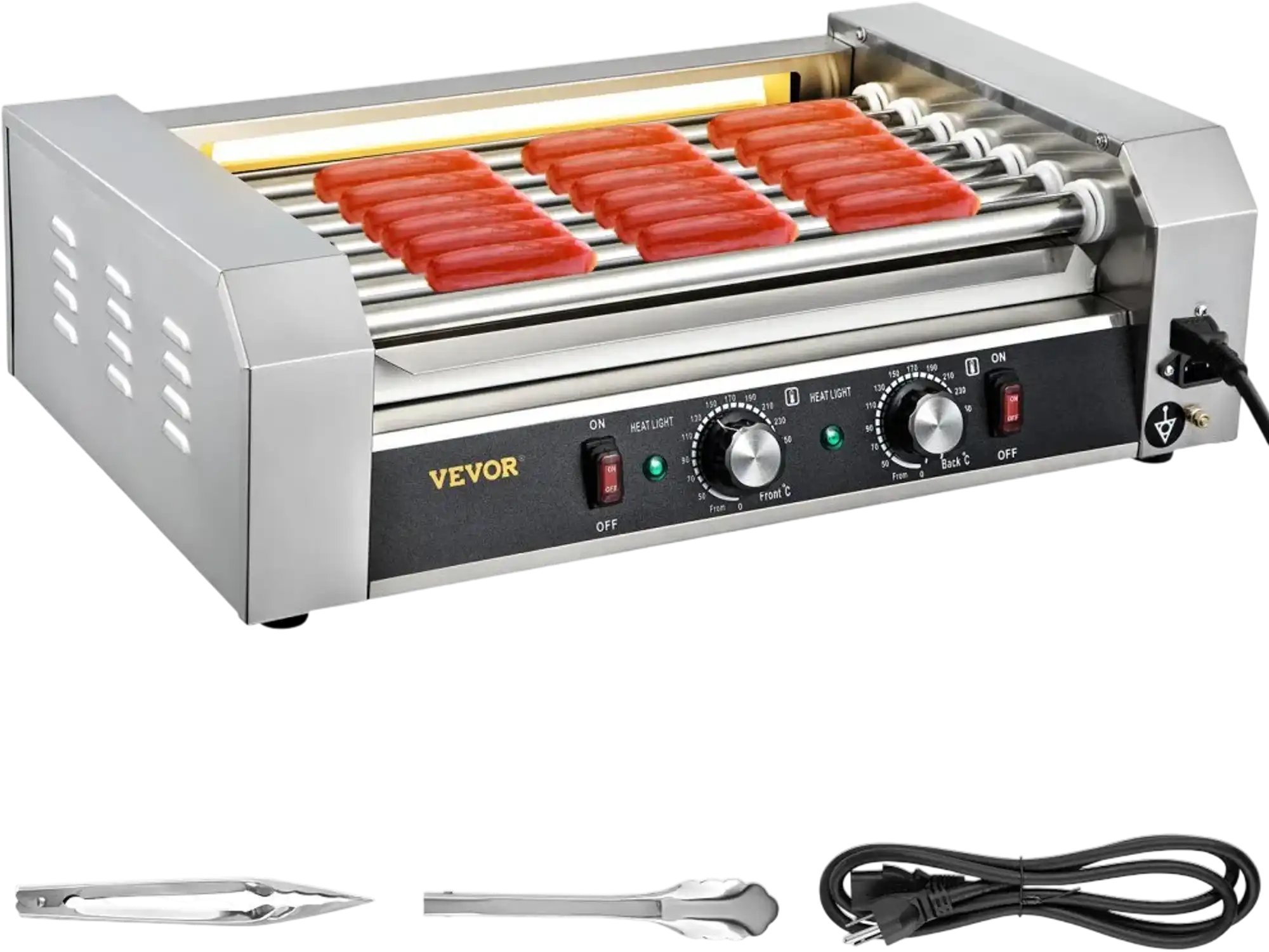 Vevor Hot Dog Roller Commercial 18 Capacity 7-Roller Stainless Steel Cooker New