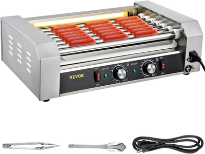 Vevor Hot Dog Roller Commercial 18 Capacity 7-Roller Stainless Steel Cooker New