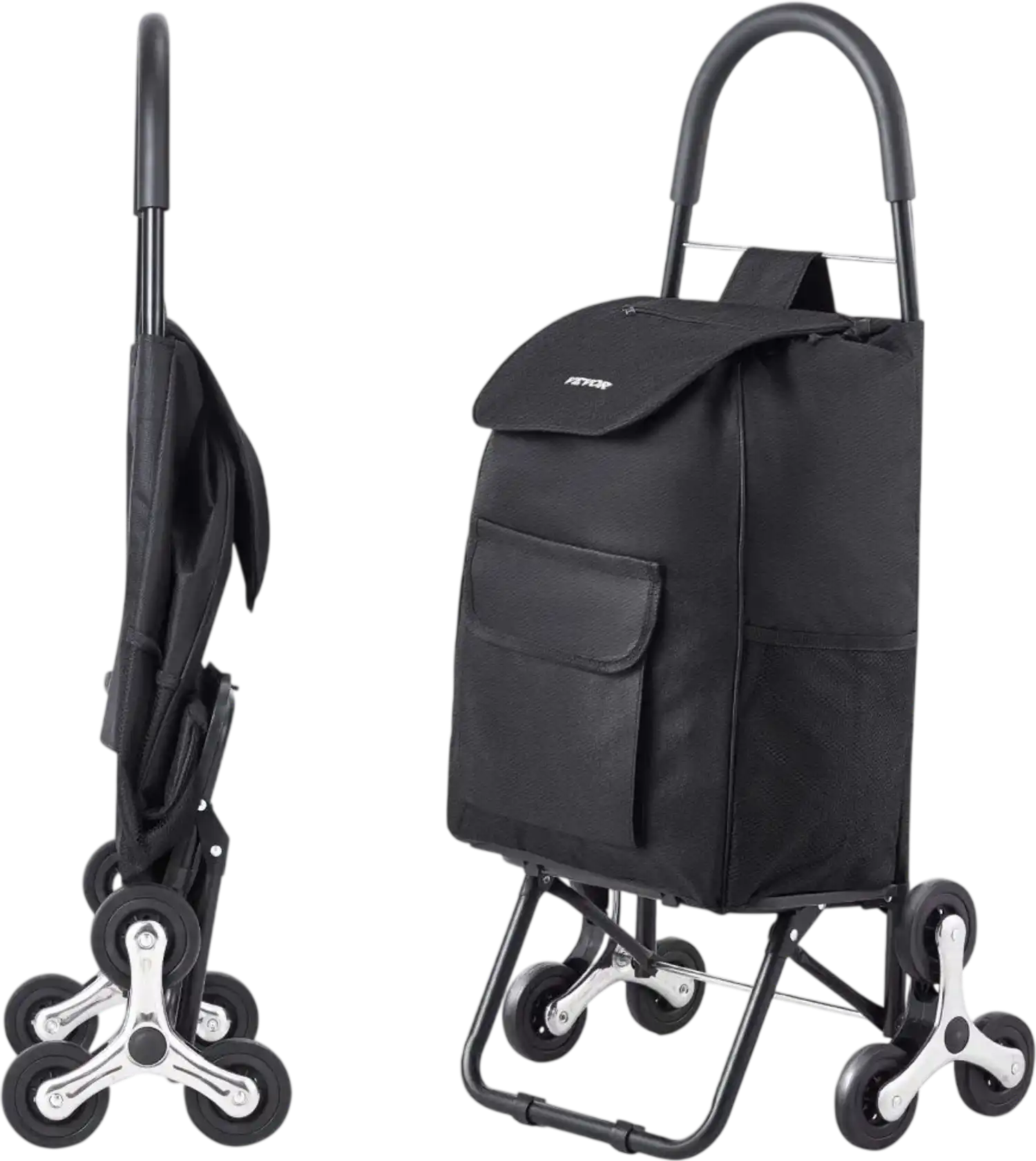 Vevor Stair Climbing Cart 36L Foldable Shopping Cart with 6 Wheels & Storage Bag New