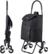 VEVOR Stair Climber Trolley Dolly, 36L Folding Shopping Cart, Grocery Cart Trolley Laundry Stair Climbing Handcart with 6 Wheels & Oxford Cloth Bag, Foldable Cart for Shopping Grocery Laundry, Black