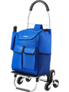 VEVOR Stair Climber Trolley Dolly, 36L Folding Shopping Cart, Grocery Cart Trolley Laundry Stair Climbing Handcart with 6 Wheels & Oxford Cloth Bag, Foldable Cart for Shopping Grocery Laundry Climbing