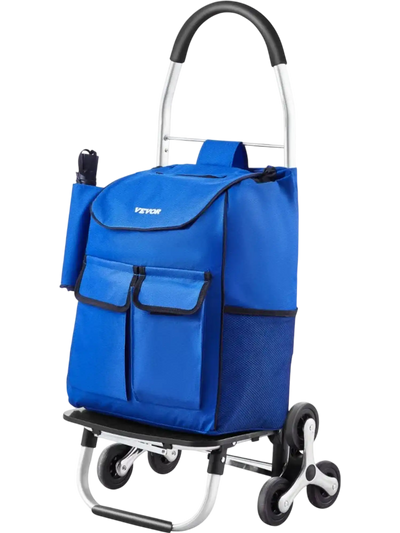 Vevor Stair Climbing Cart 36L Foldable Shopping Cart with 6 Wheels New