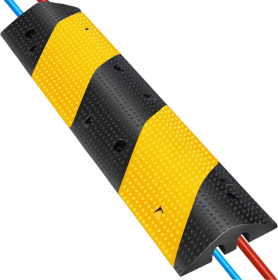 Vevor Speed Bump Modular Rubber Traffic 2-Channel Cable Protector Ramp New