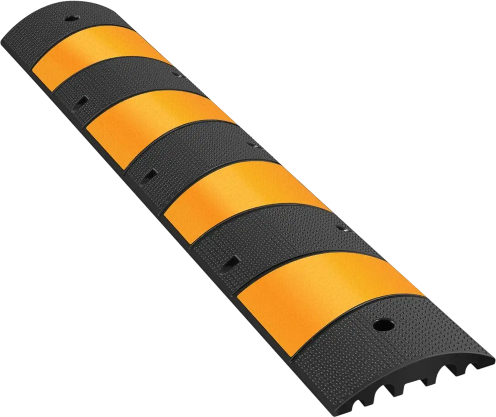 VEVOR 6ft Rubber Speed Hump for Driveways, Durable Cable Guard Ramp, 72.4x12x2.4 in, Dual-Channel for Garage, Gravel, Asphalt, Concrete Paths (Dual-Channel, 6ft-Speed Hump)