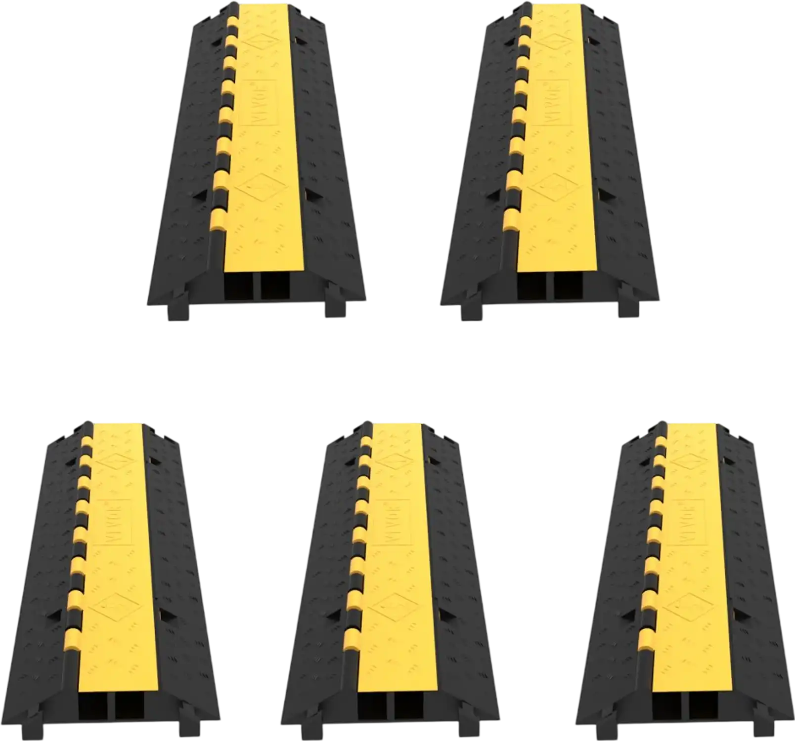 Vevor Cable Protector Ramp 5-Pack 2-Channel 66,000 lbs Black and Yellow New