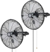 VEVOR Wall Mount Fan, 18 in Wall Mounted Hanging Fan, 3-Speed, Long Airflow Distance, Adjustable Rotation Angle, Mechanical Control, Powerful for Industry, Commercial, Garage, Workshop, Gym, 2 Pack