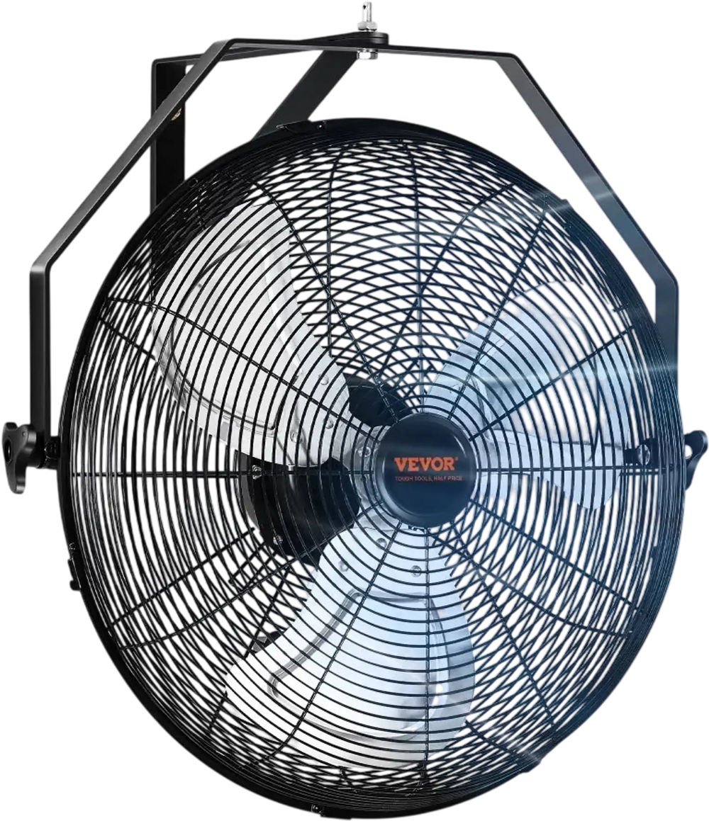 VEVOR Wall Mount Fan, 18 Inch, 3-speed High Velocity Max. 4150 CFM, Waterproof Industrial Wall Fan, Commercial or Residential for Warehouse, Greenhouse, Workshop, Patio, Black, ETL Listed