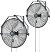 VEVOR Wall Mount Fan, 20 in Wall Mounted Hanging Fan, 3-Speed, Long Airflow Distance, Adjustable Rotation Angle, Mechanical Control, Powerful for Industry, Commercial, Garage, Workshop, Gym, 2 Pack