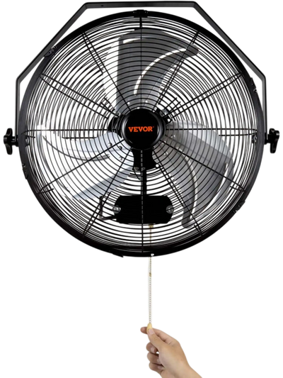 VEVOR Wall Mount Fan, 2 PCS 18 inch Manual 360-Degree Tilt Adjustment, 3-speed High Velocity Max. 4000 CFM Industrial Wall Fan for Indoor, Commercial, Warehouse, Workshop, Basement, Garage